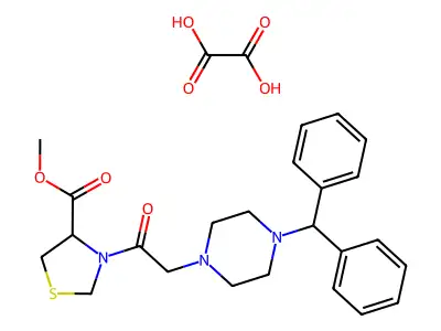 4-Thiazolidinecarboxylic acid, 3-((4-(diphenylmethyl)-1-piperazinyl)acetyl)-, methyl ester, ethanedioate (1:1) structure