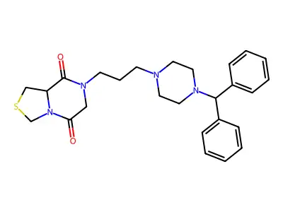 3H-Thiazolo(3,4-a)pyrazine-5,8-dione, tetrahydro-7-(3-(4-(diphenylmethyl)-1-piperazinyl)propyl)- structure