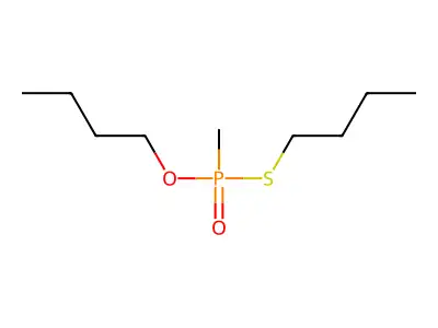 Phosphonothioic acid, methyl-, O,S-dibutyl ester structure