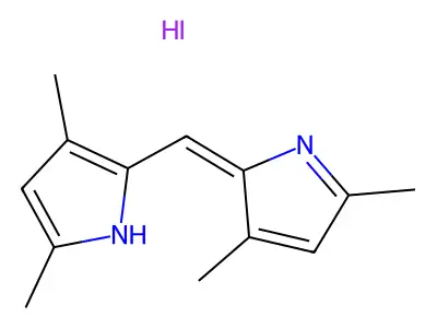 2-[(3,5-dimethyl-1H-pyrrol-2-yl)methylidene]-3,5-dimethylpyrrole;hydroiodide structure