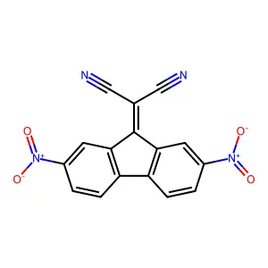 (2,7-Dinitro-9H-fluoren-9-ylidene)malononitrile structure