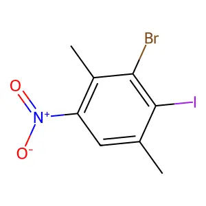 3-Bromo-2-iodo-1,4-dimethyl-5-nitrobenzene structure