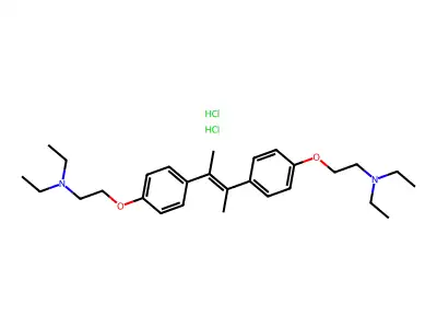 trans-2,2'''-((Dimethylvinylene)bis(p-phenyleneoxy))bis(triethylamine) structure
