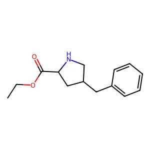 rac-ethyl (2R,4R)-4-benzylpyrrolidine-2-carboxylate structure