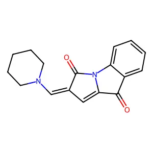2-(1-piperidinylmethylene)-3H-pyrrolo[1,2-a]indole-3,9(2H)-dione structure