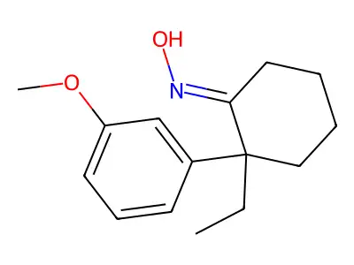 N-[2-ethyl-2-(3-methoxyphenyl)cyclohexylidene]hydroxylamine structure