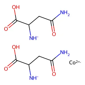 Bis((3-amino-1-carboxy-3-oxopropyl)azanide);cobalt(2+) structure