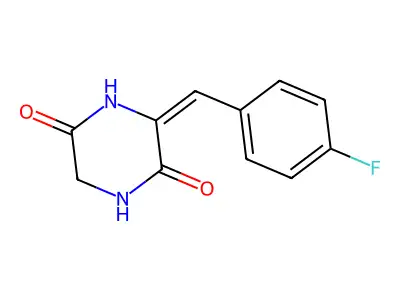 3-[(4-Fluorophenyl)methylidene]piperazine-2,5-dione structure
