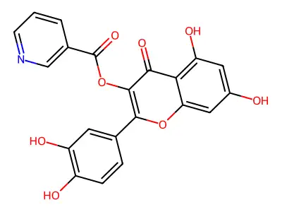 2-(3,4-Dihydroxyphenyl)-5,7-dihydroxy-4-oxo-4H-1-benzopyran-3-yl nicotinate structure