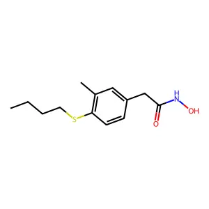 Acetohydroxamic acid, 2-(4-(butylthio)-m-tolyl)- structure