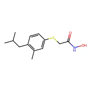 Acetohydroxamic acid, 2-(4-(isobutylthio)-m-tolyl)- structure