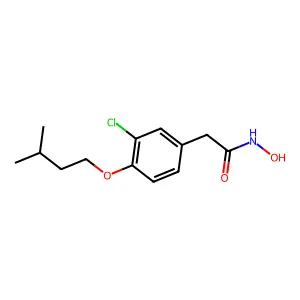Acetohydroxamic acid, 2-(3-chloro-4-isopentyloxy)phenyl- structure