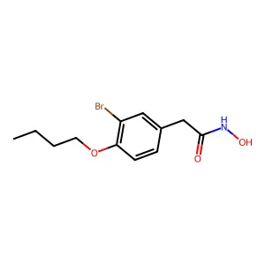 Acetohydroxamic acid, 2-(3-bromo-4-butoxyphenyl)- structure