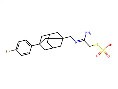 N-(3-(4-Bromophenyl)adamant-1-ylmethyl)acetamidinothiosulfuric acid structure