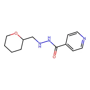 Isonicotinic acid, 2-((tetrahydro-2H-pyran-2-yl)methyl)hydrazide structure