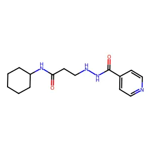 Isonicotinic acid, 2-(2-(cyclohexylcarbamoyl)ethyl)hydrazide structure