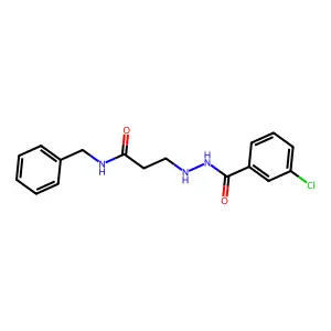 Benzoic acid, m-chloro-, 2-(2-(benzylcarbamyol)ethyl)hydrazide structure