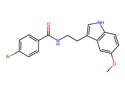 4-bromo-N-[2-(5-methoxy-1H-indol-3-yl)ethyl]benzamide structure