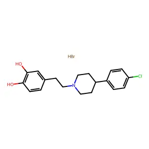 Piperidine, 4-(p-chlorophenyl)-1-(3,4-dihydroxyphenethyl)-, hydrobromide structure