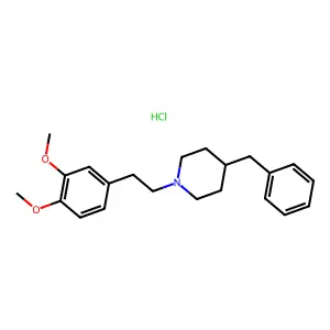 Piperidine, 4-benzyl-1-(3,4-dimethoxyphenethyl)-, hydrochloride structure
