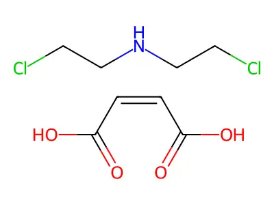(Z)-but-2-enedioic acid;2-chloro-N-(2-chloroethyl)ethanamine structure