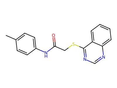 2-(quinazolin-4-ylthio)-N-(p-tolyl)acetamide structure