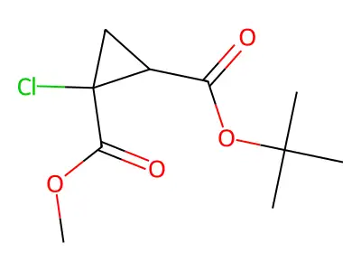 Methyl 2-tert-butoxycarbonyl-1-chloro-1-cyclopropanecarboxylate structure