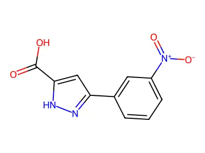 5-(3-nitrophenyl)-1H-pyrazole-3-carboxylic acid structure