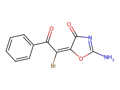 4(5H)-Oxazolone, 2-amino-5-(1-bromo-2-oxo-2-phenylethylidene)- structure