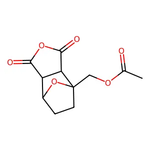 (1,3-dioxohexahydro-4,7-epoxy-2-benzofuran-4(1H)-yl)methyl acetate structure