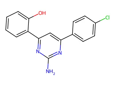 Phenol, 2-[2-amino-6-(4-chlorophenyl)-4-pyrimidinyl]- structure