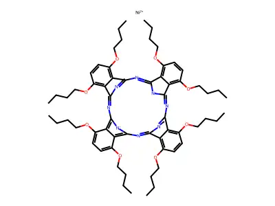1,4,8,11,15,18,22,25-Octabutoxyphthalocyanine nickel(II) salt structure