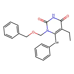1-((Benzyloxy)methyl)-5-ethyl-6-(phenylseleno)pyrimidine-2,4(1H,3H)-dione structure