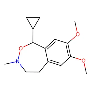 1-cyclopropyl-7,8-dimethoxy-3-methyl-4,5-dihydro-1H-2,3-benzoxazepine structure