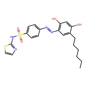 4-[(5-hexyl-2,4-dihydroxyphenyl)diazenyl]-N-(1,3-thiazol-2-yl)benzenesulfonamide structure