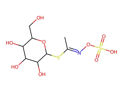[3,4,5-trihydroxy-6-(hydroxymethyl)oxan-2-yl] N-sulfooxyethanimidothioate structure