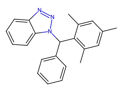 1-[Phenyl(2,4,6-trimethylphenyl)methyl]-1H-1,2,3-benzotriazole structure