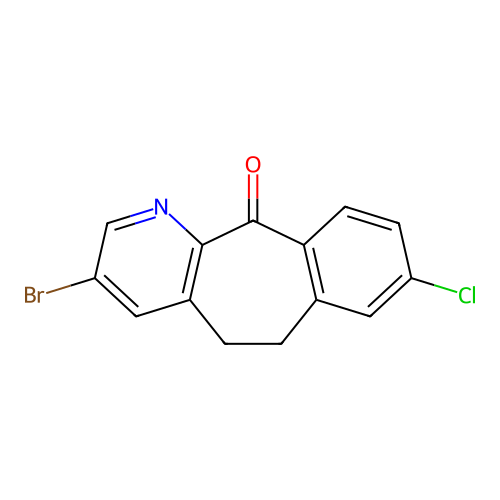 3-bromo-8-chloro-5,6-dihydro-11H-benzo[5,6]cyclohepta[1,2-b]pyridin-11-one structure