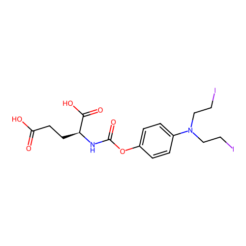 N-[[4-[Bis(2-iodoethyl)amino]phenoxy]carbonyl]-L-glutamic acid structure