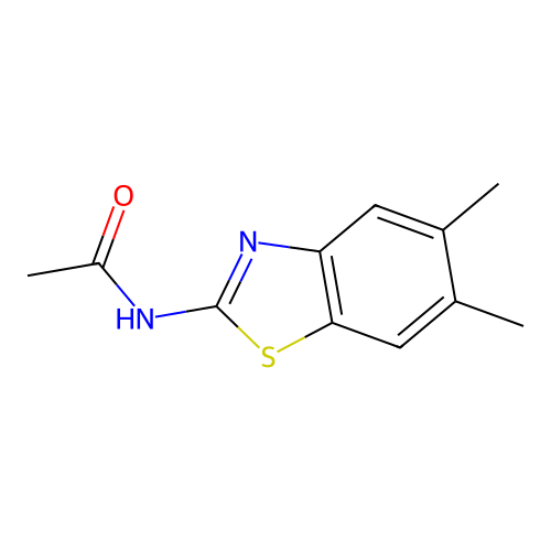 N-(5,6-dimethyl-1,3-benzothiazol-2-yl)acetamide structure