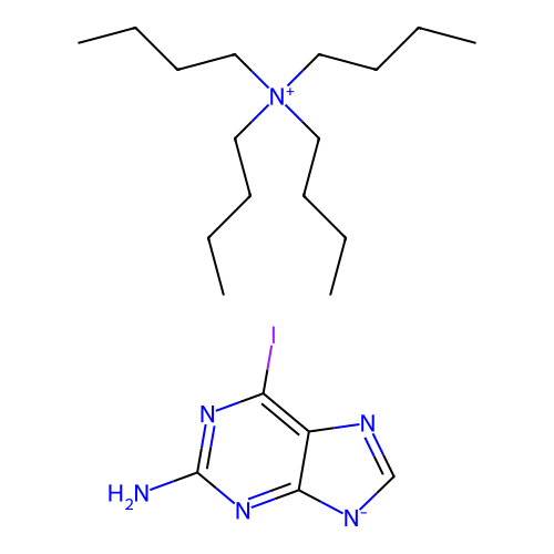 Tetrabutylammonium 2-amino-6-iodopurinate structure