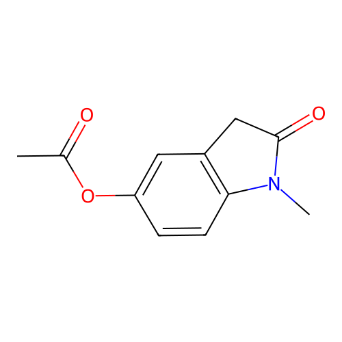 (1-methyl-2-oxo-3H-indol-5-yl) acetate structure