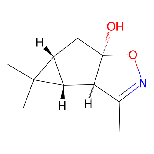 (3aR,3bR,4aR,5aR)-3,4,4-trimethyl-3a,3b,4,4a,5,5a-hexahydrocyclopropa[4,5]cyclopenta[1,2-d]isoxazol-5a-ol structure