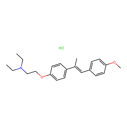 2-(p-(p-Methoxy-beta-methylstyryl)phenoxy)triethylamine hydrochloride structure
