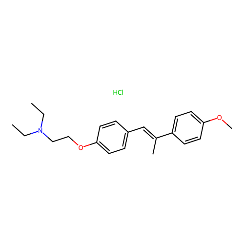 2-(p-(p-Methoxy-alpha-methylstyryl)phenoxy)triethylamine hydrochloride structure