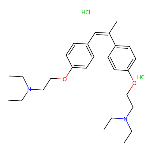 2,2'''-((Methylvinylene)bis(p-phenyleneoxy))bis(triethylamine) dihydrochloride structure