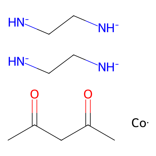 Bis(2-azanidylethylazanide);cobalt;pentane-2,4-dione structure