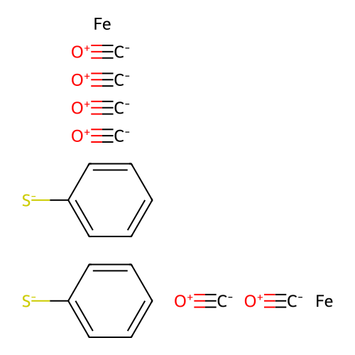 Bis(phenylthio)diiron hexacarbonyl structure