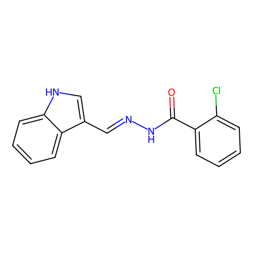 2-chloro-N-(1H-indol-3-ylmethylideneamino)benzamide structure