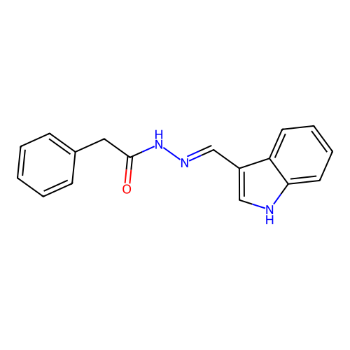 N-(1H-indol-3-ylmethylideneamino)-2-phenylacetamide structure